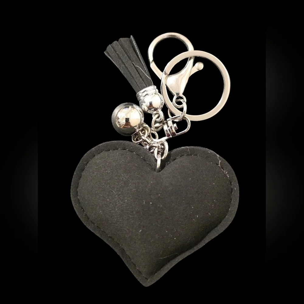 Holland Heart Bag Charm Keychain with Rhinestones